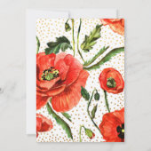 Feiern mit US-Empfang Poppies Gold Confetti Einladung (Rückseite)
