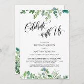 Feiern mit Us Eukalyptus Greenery Empfang Einladung (Vorne/Hinten)