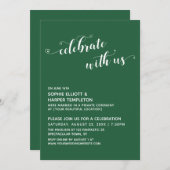 Feiern mit US Hearts Script Green Empfang Einladung (Vorne/Hinten)