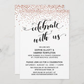 Feiern mit US Herz-Script-Kupfer Confetti Einladung (Vorne/Hinten)