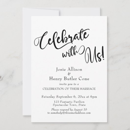 Feiern mit US Wedding Reception Gold Confetti Einladung (Vorderseite)