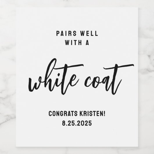 Feiern mit weißer Coat Weinetikett (Einzelnes Label)