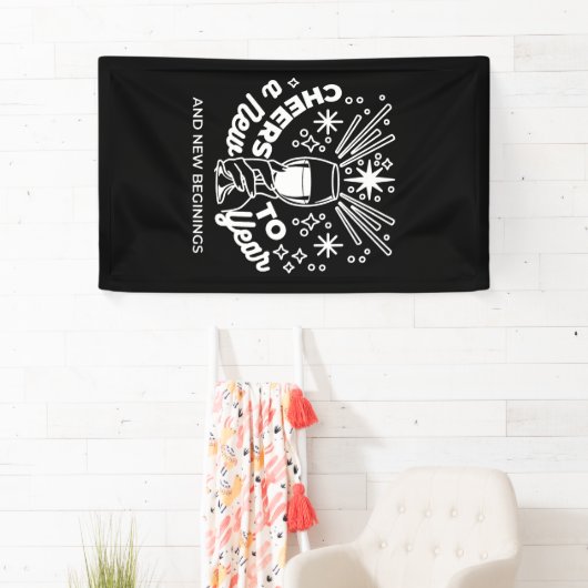 Feiern Neuer Anfang Weinglas Illustration Banner (Insitu)