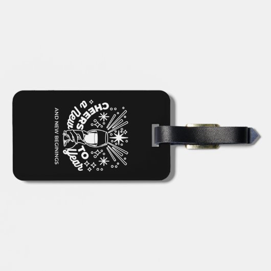 Feiern Neuer Anfang Weinglas Illustration Gepäckanhänger (Rückseite horizontal)