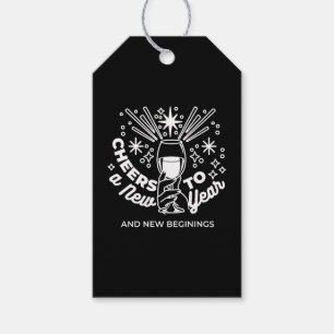 Feiern Neuer Anfang Weinglas Illustration Geschenkanhänger