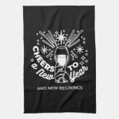 Feiern Neuer Anfang Weinglas Illustration Geschirrtuch (Vertikal)