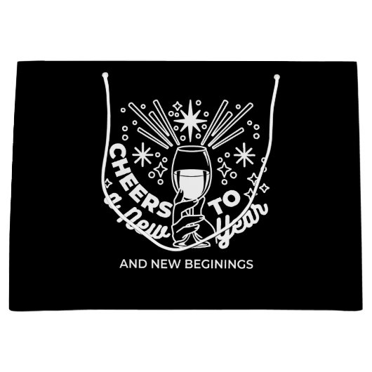 Feiern Neuer Anfang Weinglas Illustration Große Geschenktüte (Vorderseite)