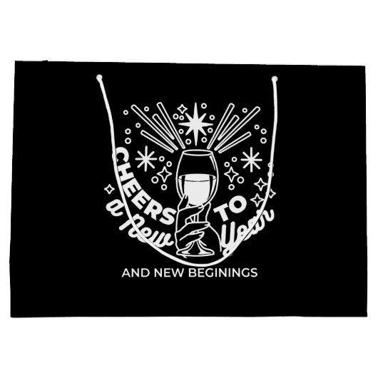 Feiern Neuer Anfang Weinglas Illustration Große Geschenktüte (Rückseite)