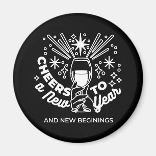 Feiern Neuer Anfang Weinglas Illustration Magnet