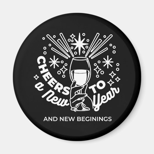 Feiern Neuer Anfang Weinglas Illustration Magnet (Vorne)