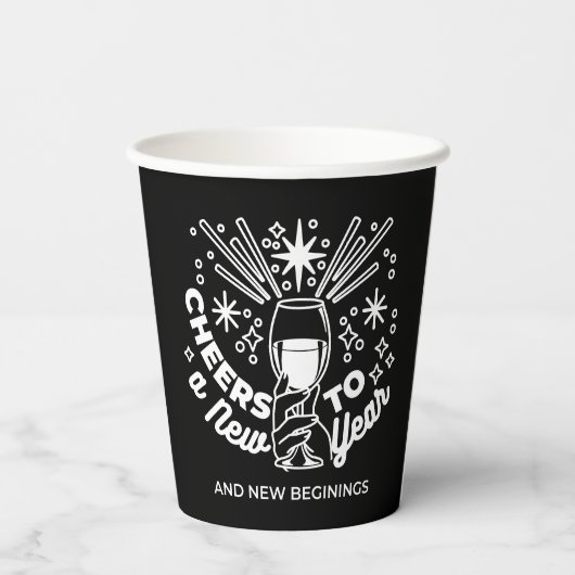 Feiern Neuer Anfang Weinglas Illustration Pappbecher (Rückseite)