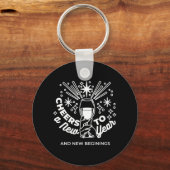Feiern Neuer Anfang Weinglas Illustration Schlüsselanhänger (Vorderseite)