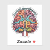 Feiern Neuroversity farbiges Gehirn Aufkleber (Blatt)