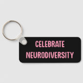 Feiern Neuroversity Rosa und Schwarz Schlüsselanhänger (Rückseite)