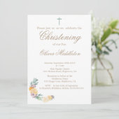 Feiern oder Taufen Blumengrün Einladung (Stehend Vorderseite)