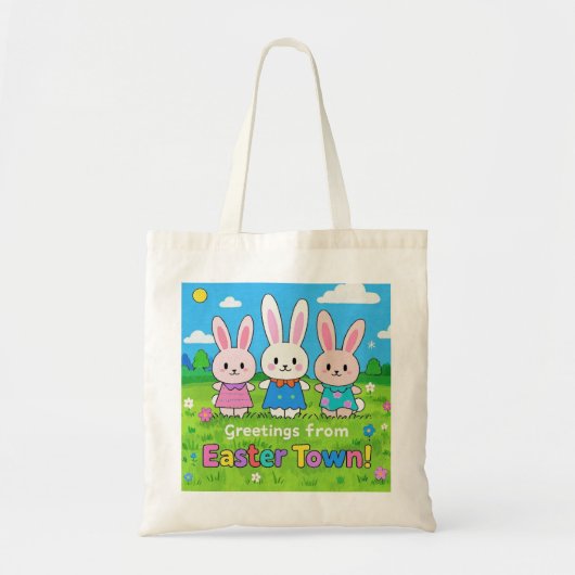 Feiern Osterfarbene Bunnies Tragetasche (Vorne)