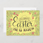 Feiern Osterfeier Er wird gelb sonniger Ostern Postkarte (Vorne/Hinten)