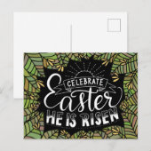 Feiern Ostern Er kommt zu Ostern Postkarte (Vorne/Hinten)