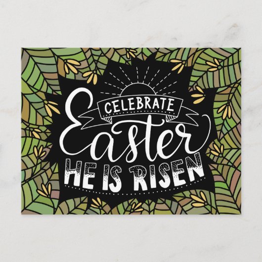 Feiern Ostern Er kommt zu Ostern Postkarte (Vorderseite)