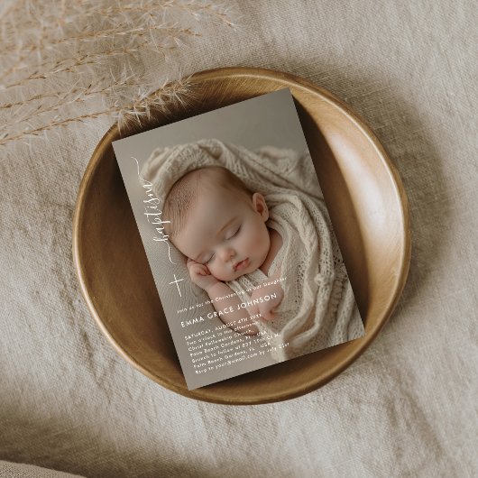 Feiern | Overlay Foto Gender Neutrale Taufe Einladung