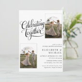 Feiern Paare Dusche Arch Foto Einladung (Stehend Vorderseite)