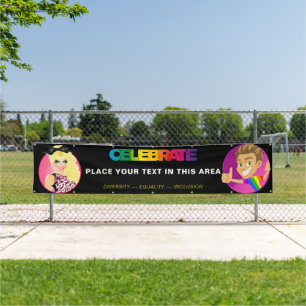 "FEIERN" Personalisiertes Pride-Parade-/Wandbanner Banner