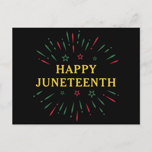 Feiern Schwarzer Unabhängigkeitstag Happy Juneteen Postkarte (Vorderseite)