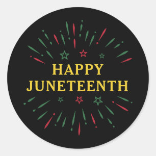 Feiern Schwarzer Unabhängigkeitstag Happy Juneteen Runder Aufkleber