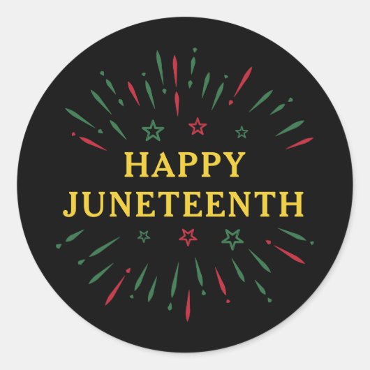 Feiern Schwarzer Unabhängigkeitstag Happy Juneteen Runder Aufkleber (Vorderseite)