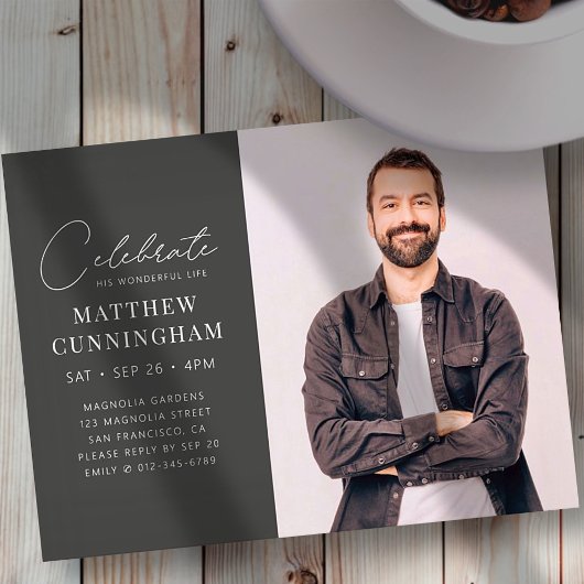 Feiern seines wunderbaren Lebens Modernes, einfach Einladungspostkarte