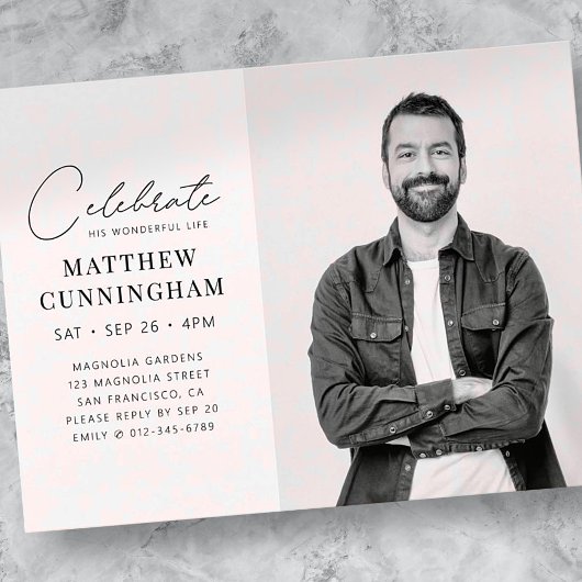 Feiern seines wunderbaren Lebens Modernes, einfach Einladungspostkarte