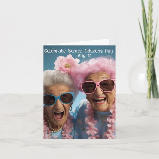 Feiern Senior Citizens Day Feiertagskarte (Vorderseite)