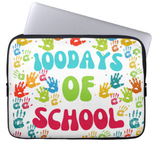 Feiern Sie 100 Schultage mit einer Hand-Druck Laptopschutzhülle
