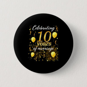 Feiern Sie 10 Jahre Ehe Die 10. Hochzeit An Button
