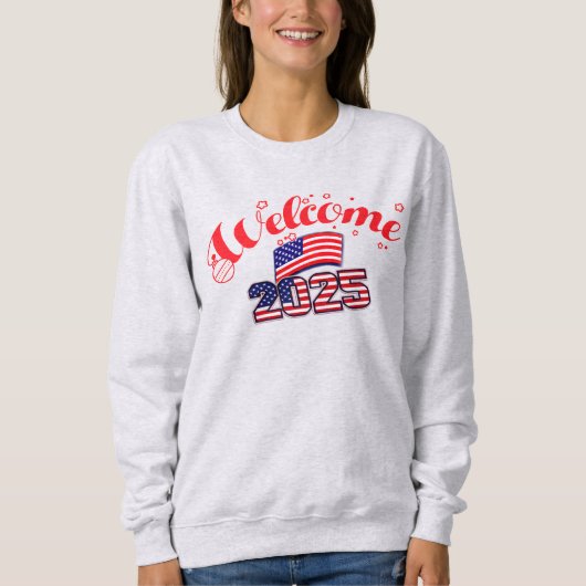 Feiern Sie 2025 mit USA Themed Graphics Sweatshirt (Vorderseite)