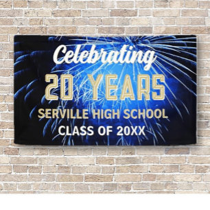Feiern Sie 20 Jahre! Blauer Wiedersehen-Banner Banner