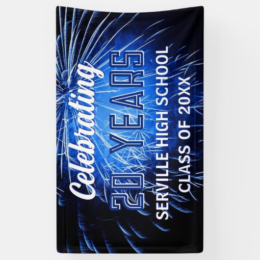 Feiern Sie 20 Jahre! Blauer Wiedersehen-Banner Banner (Vertikal)