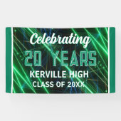Feiern Sie 20 Jahre! Wiedersehen-Banner der grünen Banner (Horizontal)