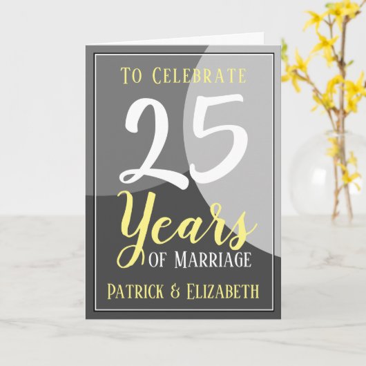 Feiern Sie 25 Jahre Ehe Karte (Gelbe Blume)