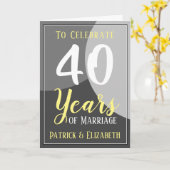 Feiern Sie 40 Jahre Ehe Karte (Gelbe Blume)