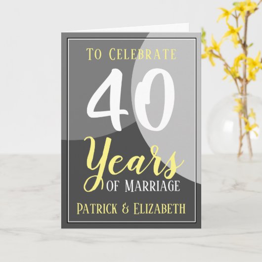 Feiern Sie 40 Jahre Ehe Karte (Gelbe Blume)