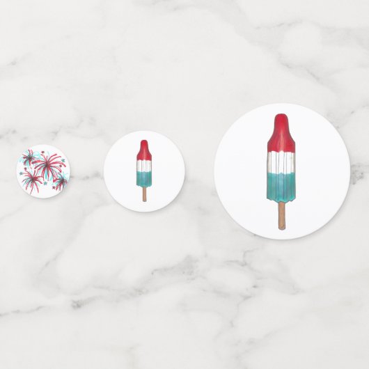 Feiern Sie! 4. Juli Patriotic Rocket Pop Popsicle Konfetti (Vorderseiten)