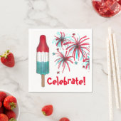 Feiern Sie! 4. Juli Patriotic Rocket Pop Popsicle Serviette (Beispiel)