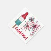 Feiern Sie! 4. Juli Patriotic Rocket Pop Popsicle Serviette (Ecke)