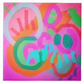 Feiern Sie Abstrakte digitale Malerei Fliese (Vorderseite)