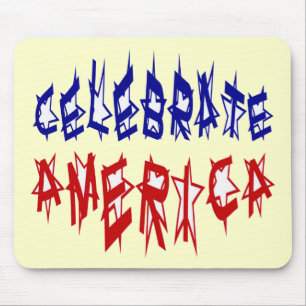 Feiern Sie America Flag Schrift #2 Mousepad