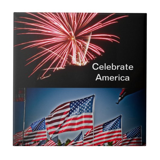 Feiern Sie Amerika Fliese (Vorderseite)