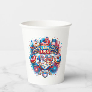 Feiern Sie Amerikas 250. Geburtstag mit Donut Pappbecher