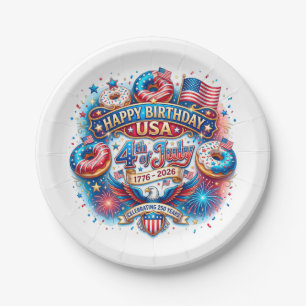 Feiern Sie Amerikas 250. Geburtstag mit Donut Pappteller