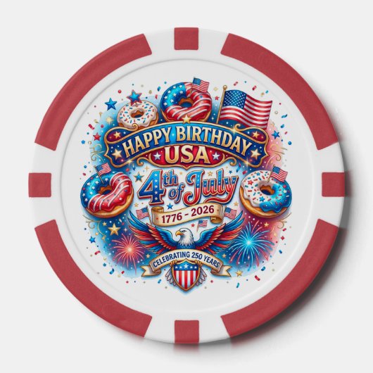 Feiern Sie Amerikas 250. Geburtstag mit Donut Pokerchips (Vorderseite)